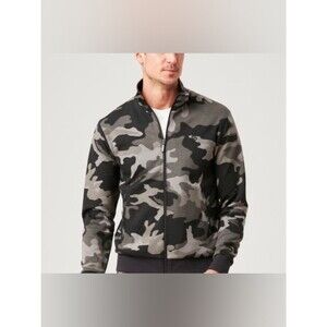 Flint Park NWT Men Small Grey Black Camo Camouflage Pockets Court Jacket Fall
